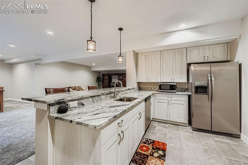 Image 27 of 42: Plenty of countertop space and storage and the refrigerator is negotiable.