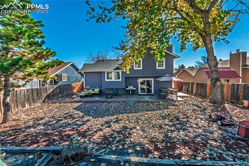 Image 27 of 46: Back of property featuring a patio area, a fenced backyard, stucco siding,