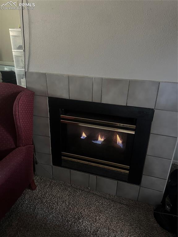 Image 10 of 10: Built in Gas Fireplace produces heat