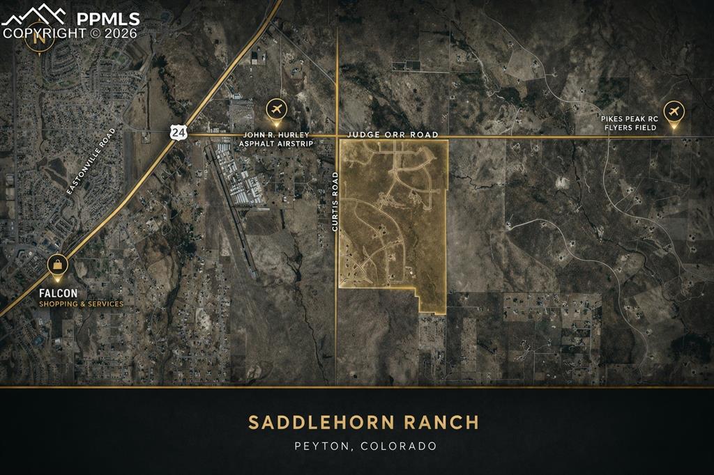 Image 2 of 4: Satellite Imagery Map. Depicting the geographic location of Saddlehorn Ranc