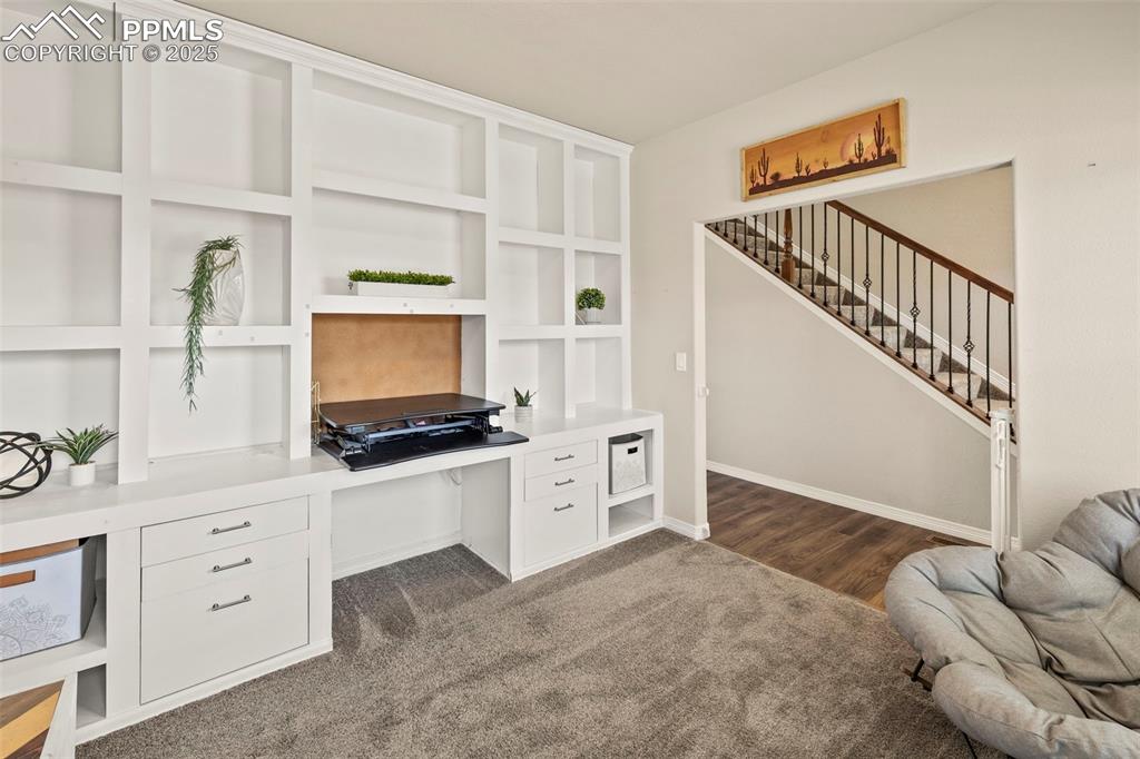 Image 2 of 36: office with built in desk