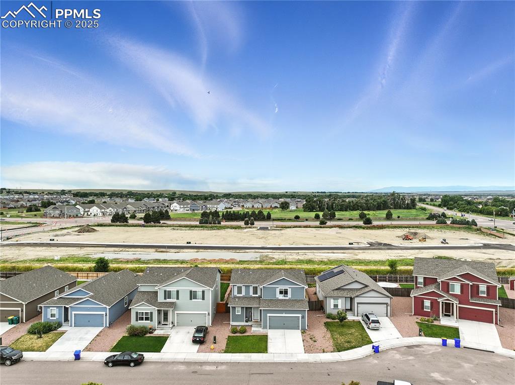 Image 45 of 47: Aerial view of the front of the home.