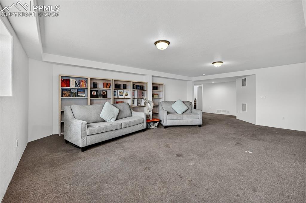 Image 36 of 50: View of carpeted living area (basement)