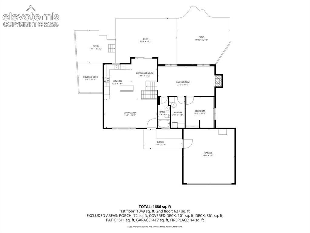Image 48 of 50: Main and Lower Level Floor Plan.