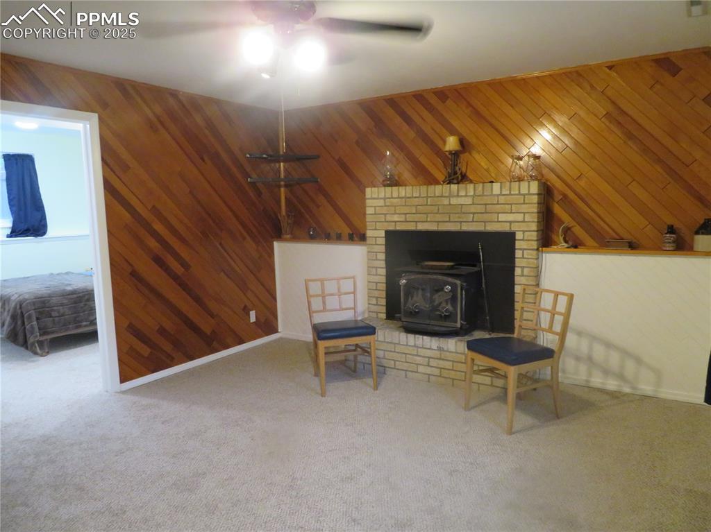 Image 35 of 39: with wood burning fireplace