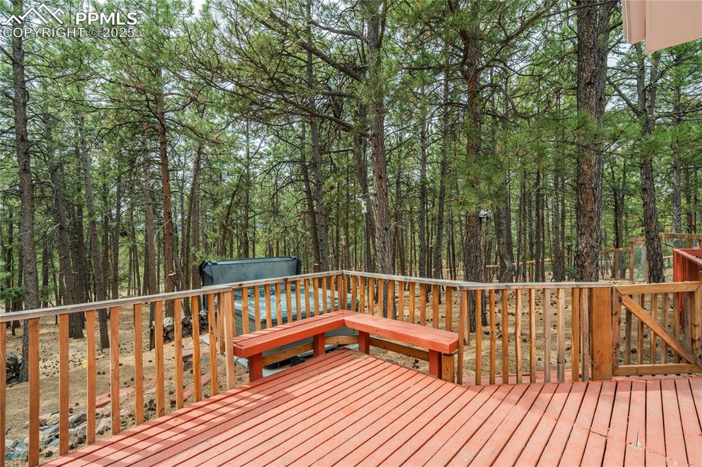 Image 36 of 50: View of backyard from rear patio