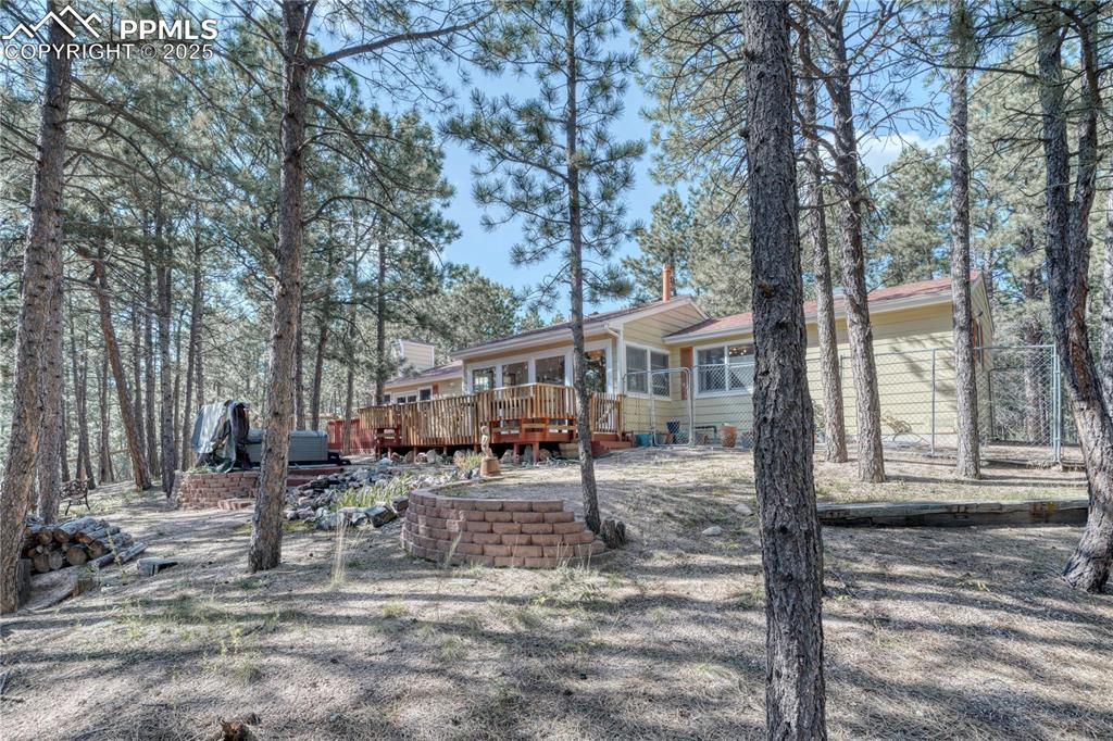 Image 37 of 50: Wooded yard surrounding the property