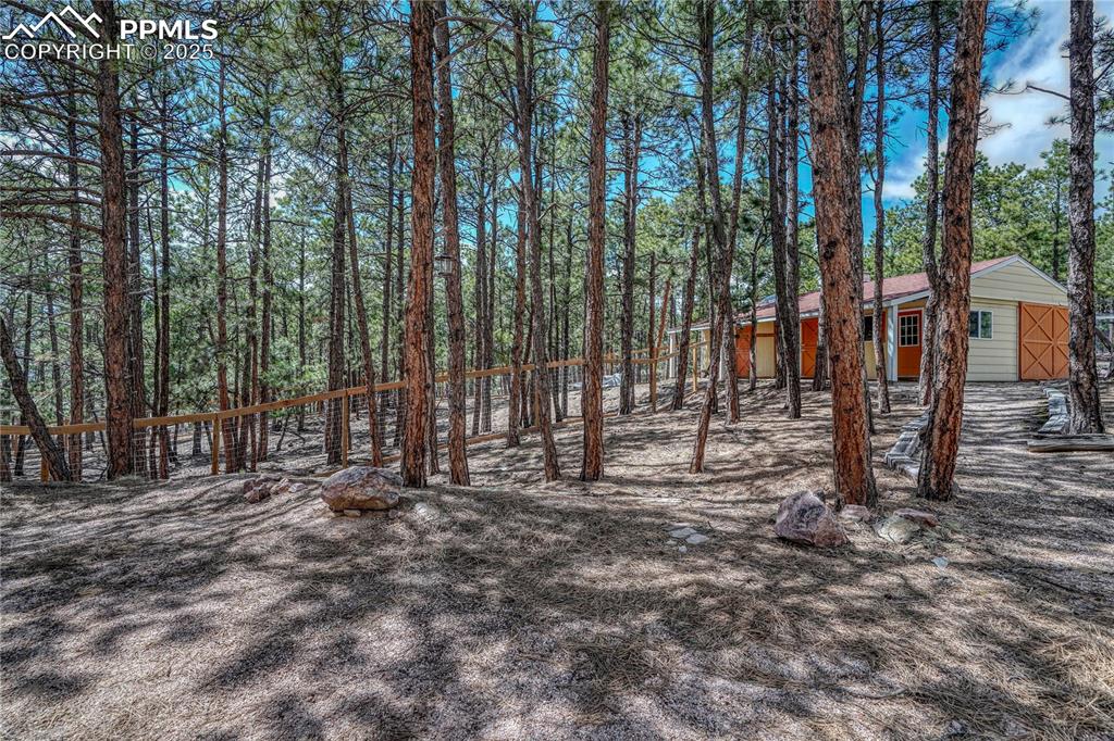 Image 40 of 50: Side yard leading to the barn