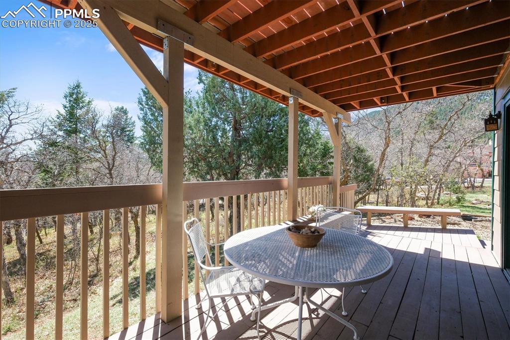 Image 32 of 49: View of lower deck with composite decking