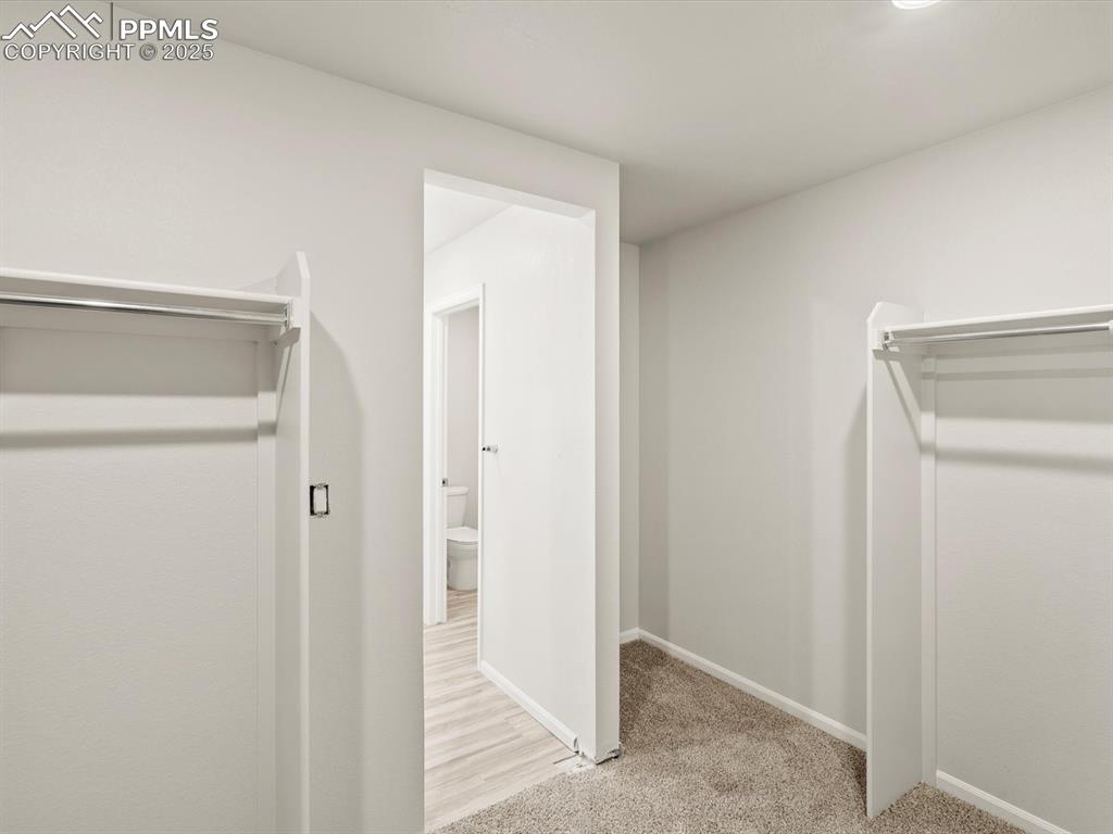 Image 19 of 44: Spacious closet with light carpet