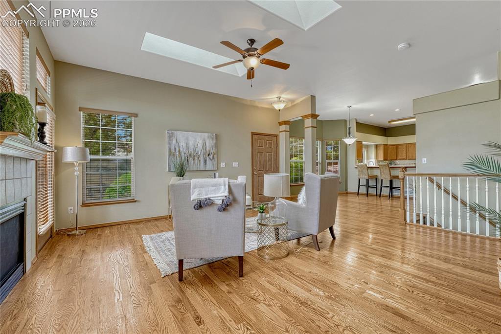 Image 5 of 48: High ceilings elevate the main living area, offering a sprawling open-conce