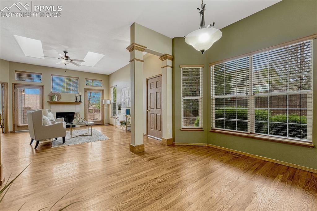 Image 8 of 48: The dining area adjoining the kitchen offers a bright spot for morning coff