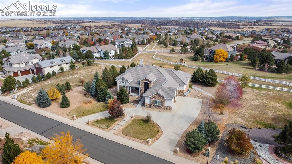 Image 25 of 31: Aerial perspective of suburban area