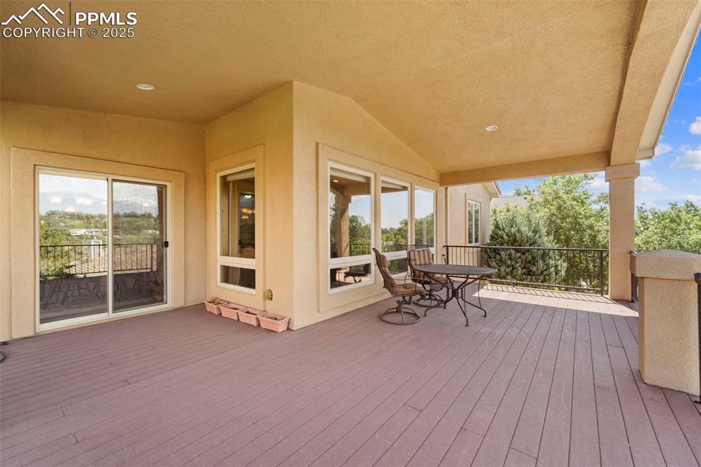 Image 22 of 33: Upper patio with composite decking
