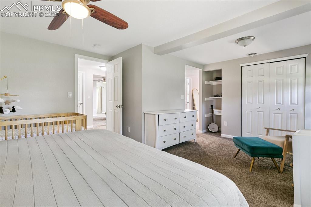 Image 15 of 36: Facing extra closet and built in shelving