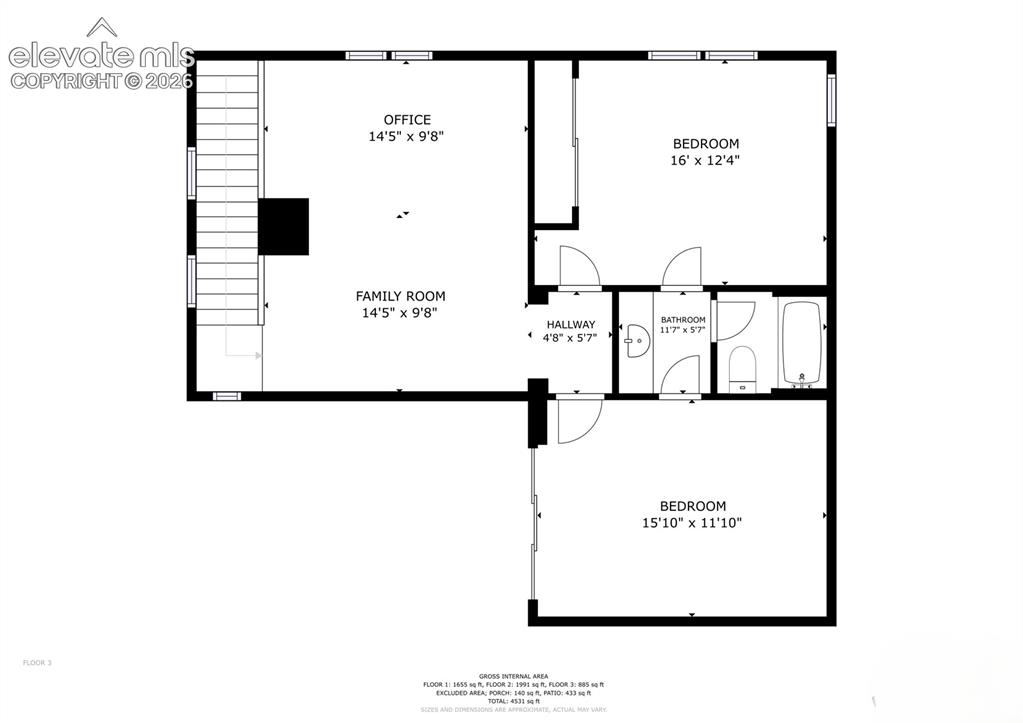 Image 50 of 50: Upper level floor plan