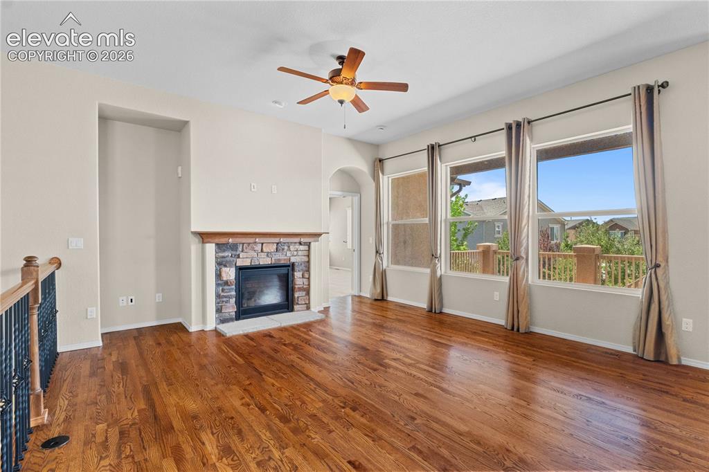 Image 7 of 37: Stunning gas fireplace which is the heart of the home.