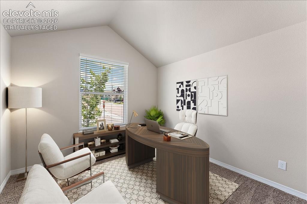 Image 12 of 48: Main level bedroom #2 - shown as an office - Virtually Staged