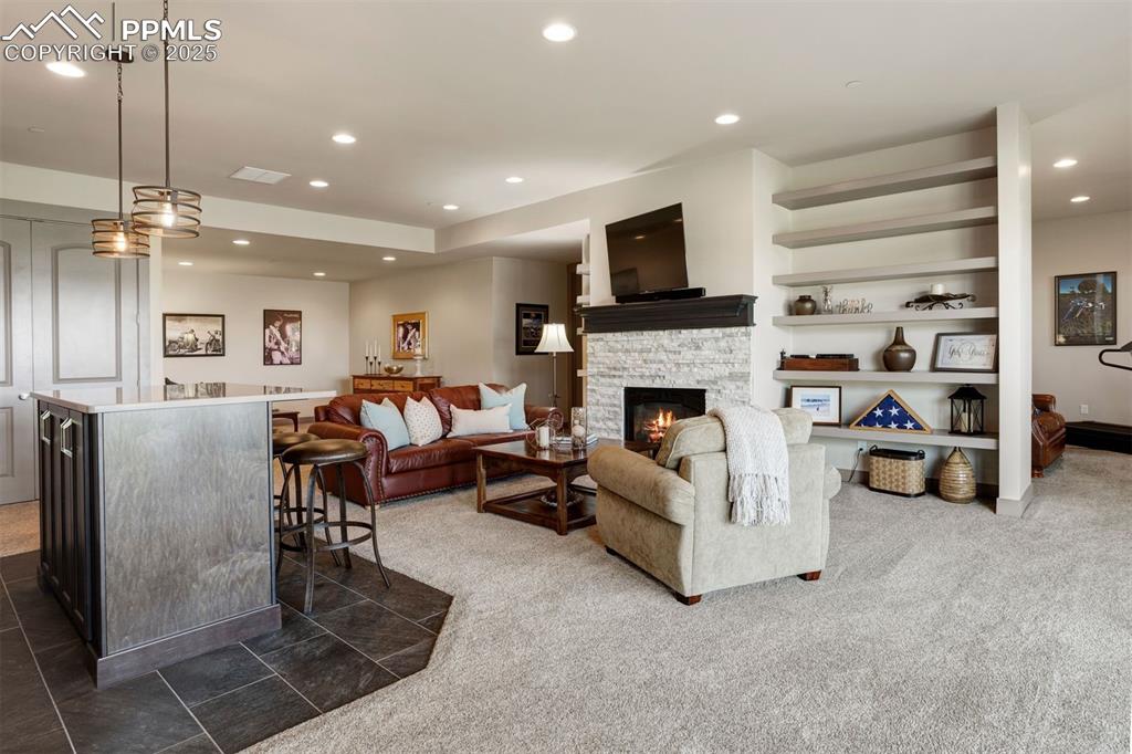 Image 17 of 31: Lower level recreation room.