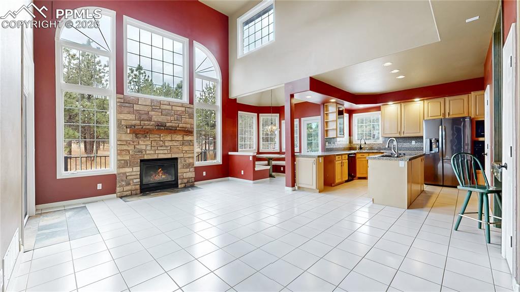 Image 5 of 50: View to kitchen from living room