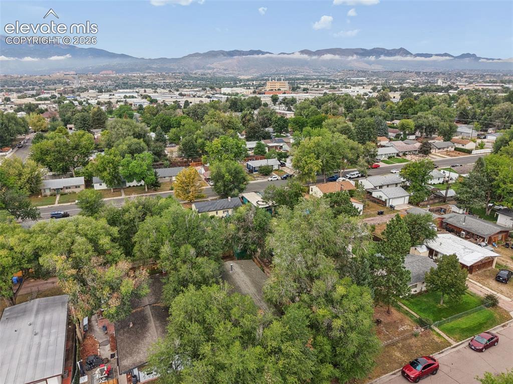Image 33 of 36: Expansive community featuring mature trees and distant mountains