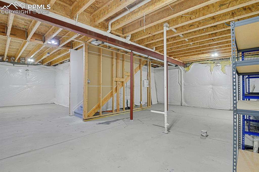 Image 23 of 30: View of unfinished basement