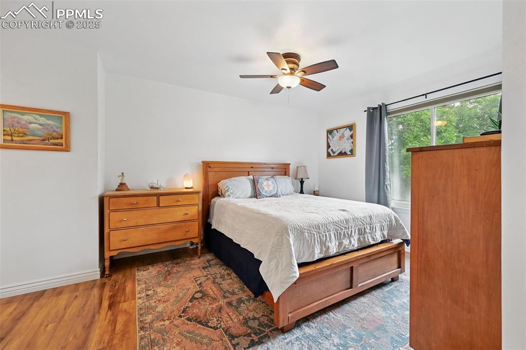 Image 14 of 42: The upper level provides a private space, containing the master bedroom, at