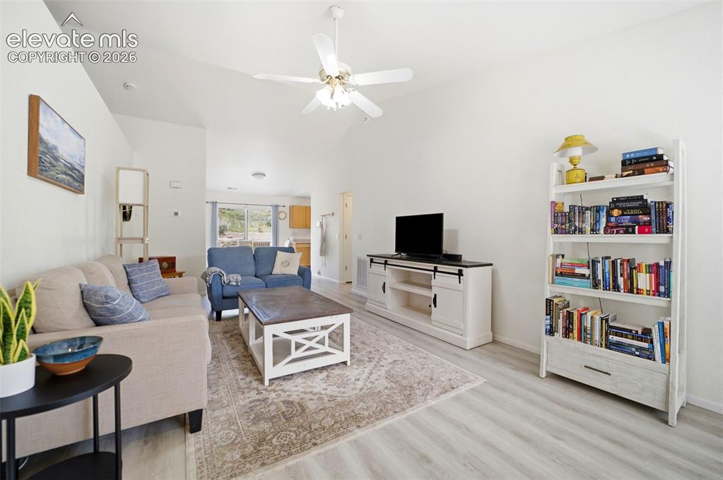 Image 3 of 38: Vaulted ceilings and open floorplan