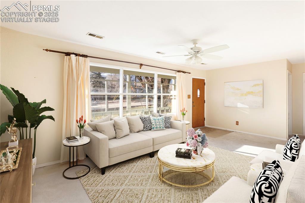 Image 16 of 44: VIRTUALLY STAGED - living room