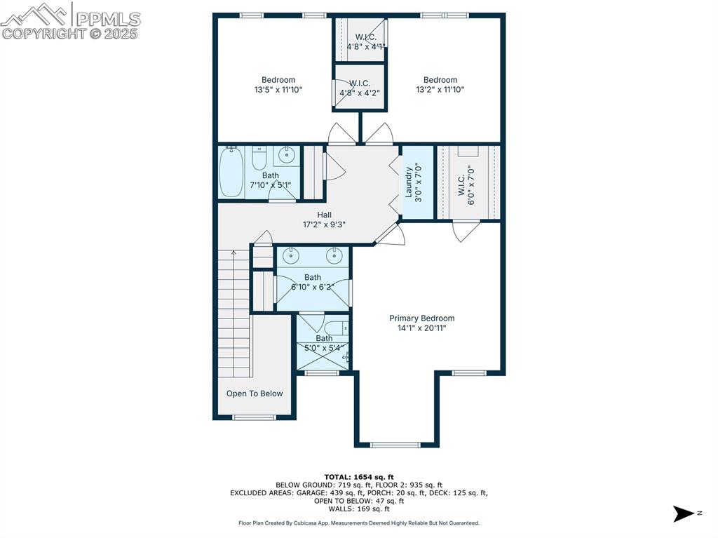 Image 36 of 36: Upper level plan with measurements