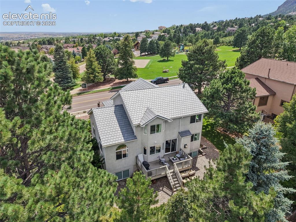 Image 3 of 27: rear aerial view of home