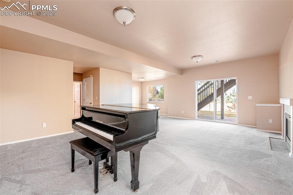 Image 20 of 41: Sitting room featuring carpet flooring and a fireplace