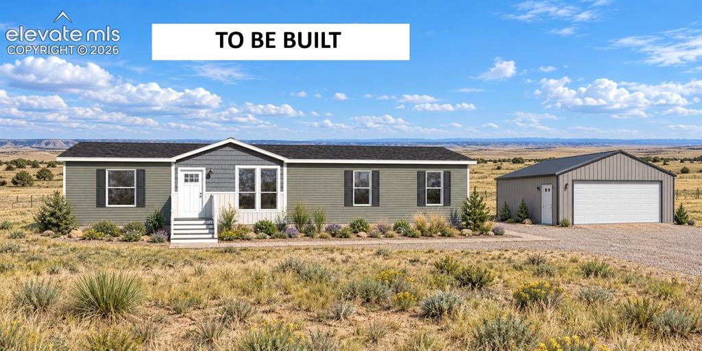 Caption: Proposed construction featuring a multi-tone siding exterior, a neutral-toned shingle roof, a detach