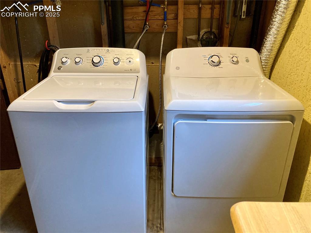 Image 38 of 43: Basement laundry/mechanical Room with washer/dryer included.