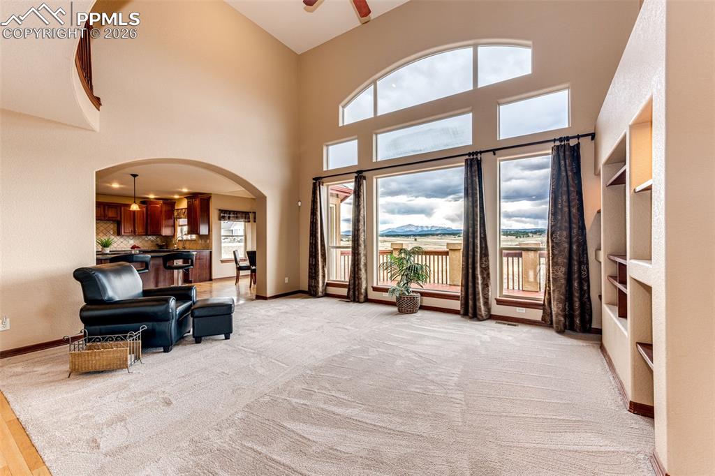 Image 2 of 49: Pikes Peak is framed in the window