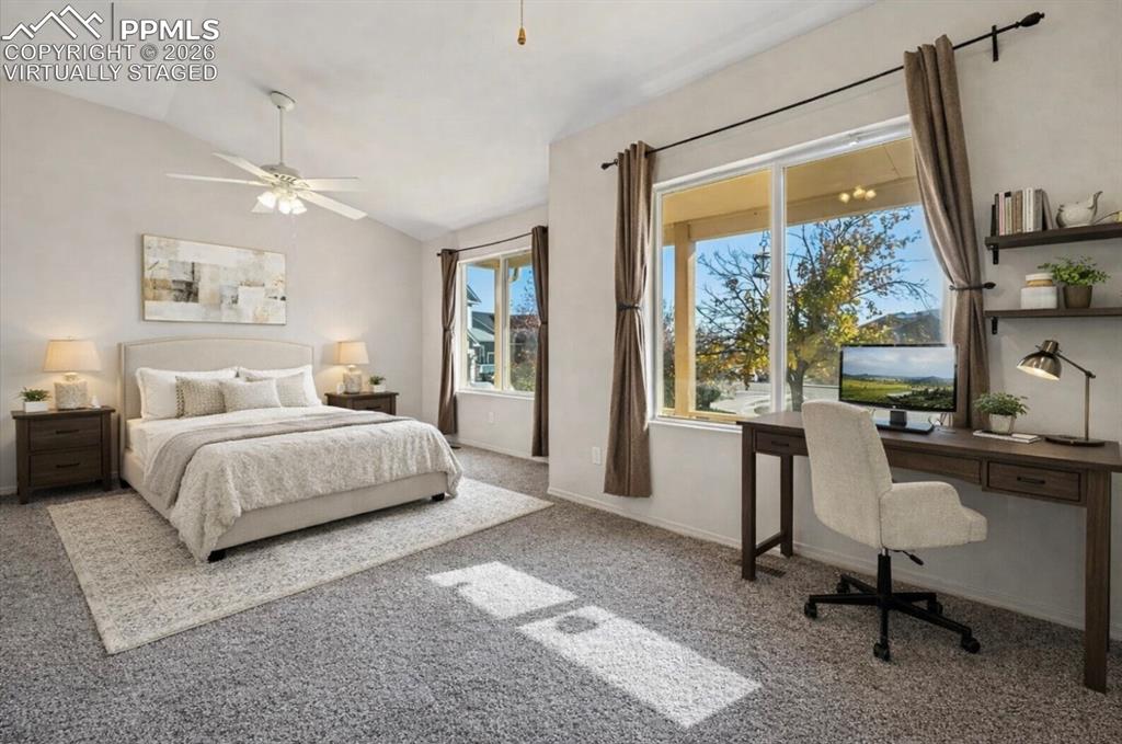 Image 11 of 35: Virtually staged Main level 2nd bedroom/office/flex room