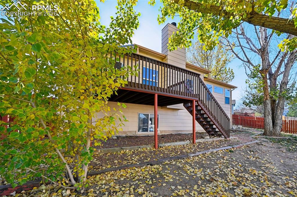 Image 32 of 35: Deck located off the kitchen