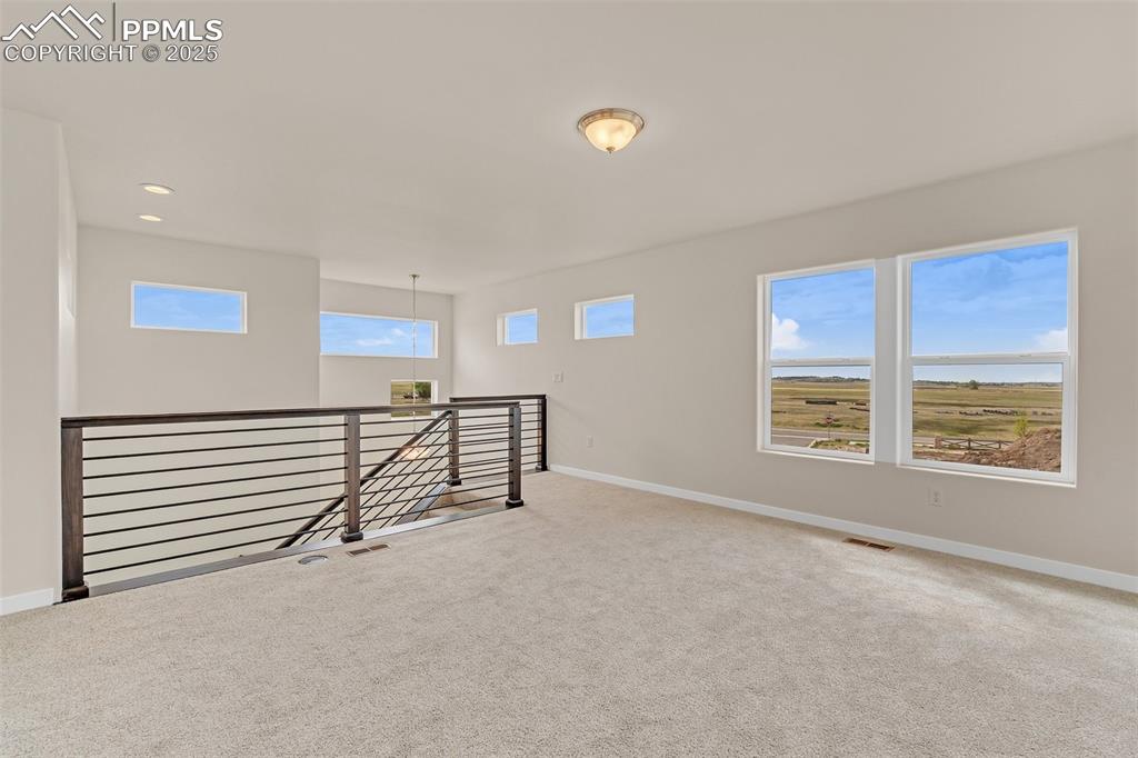 Image 18 of 29: Carpeted empty room with healthy amount of natural light and recessed light