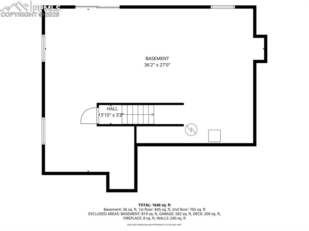 Image 48 of 50: Unfinished Walkout Basement