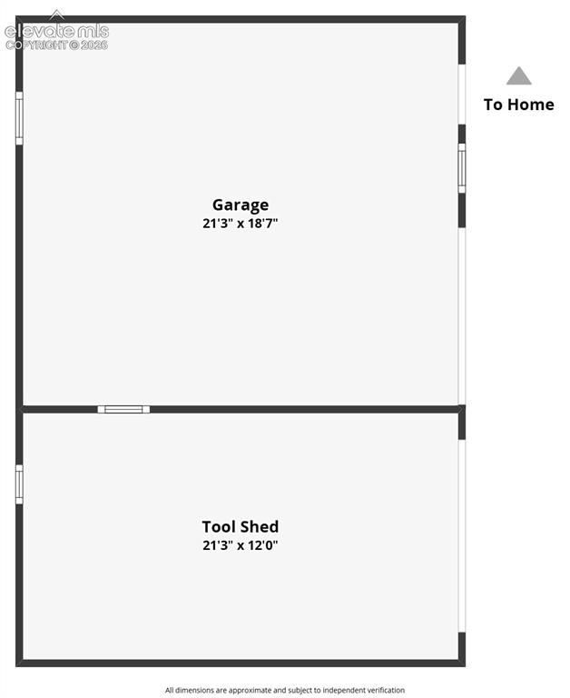 Image 50 of 50: detached oversized one car and attached shed