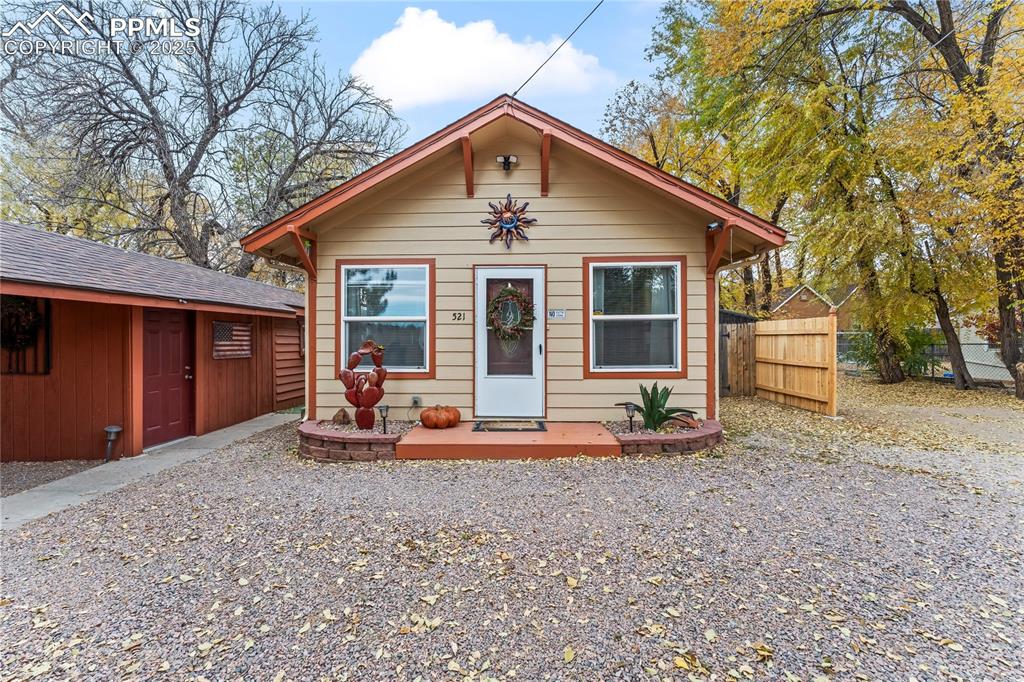 Caption: View of front of house