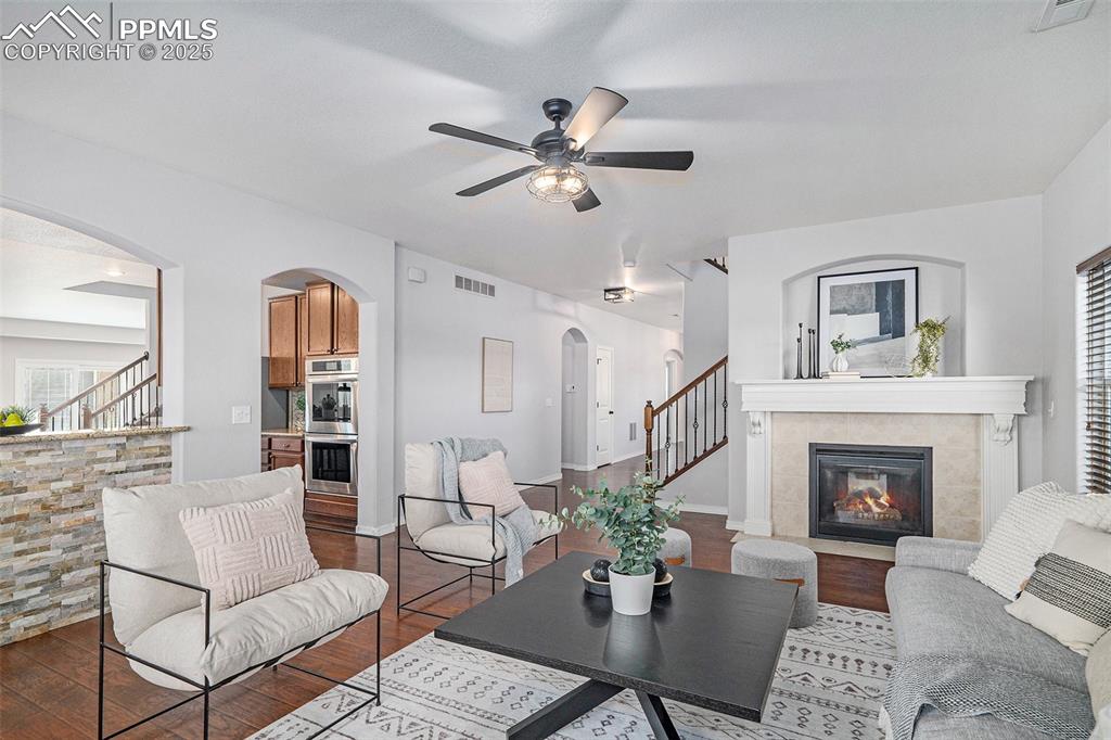 Image 13 of 44: Cozy gas fireplace