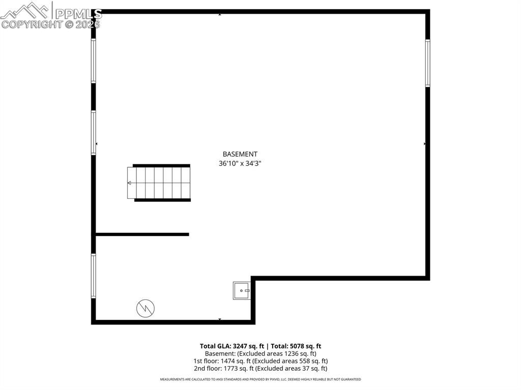 Image 48 of 48: Unfinished Basement