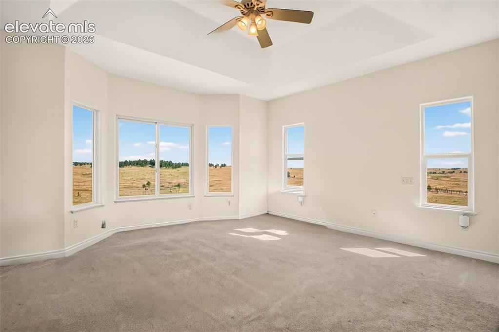 Image 27 of 50: Oversized Master With Tray Ceilings And Pasture Views