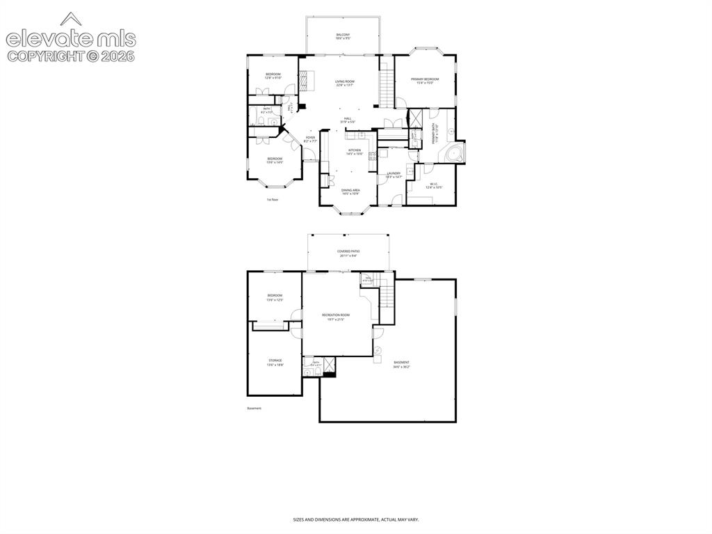 Image 42 of 50: Upper and Lower Floor Plan