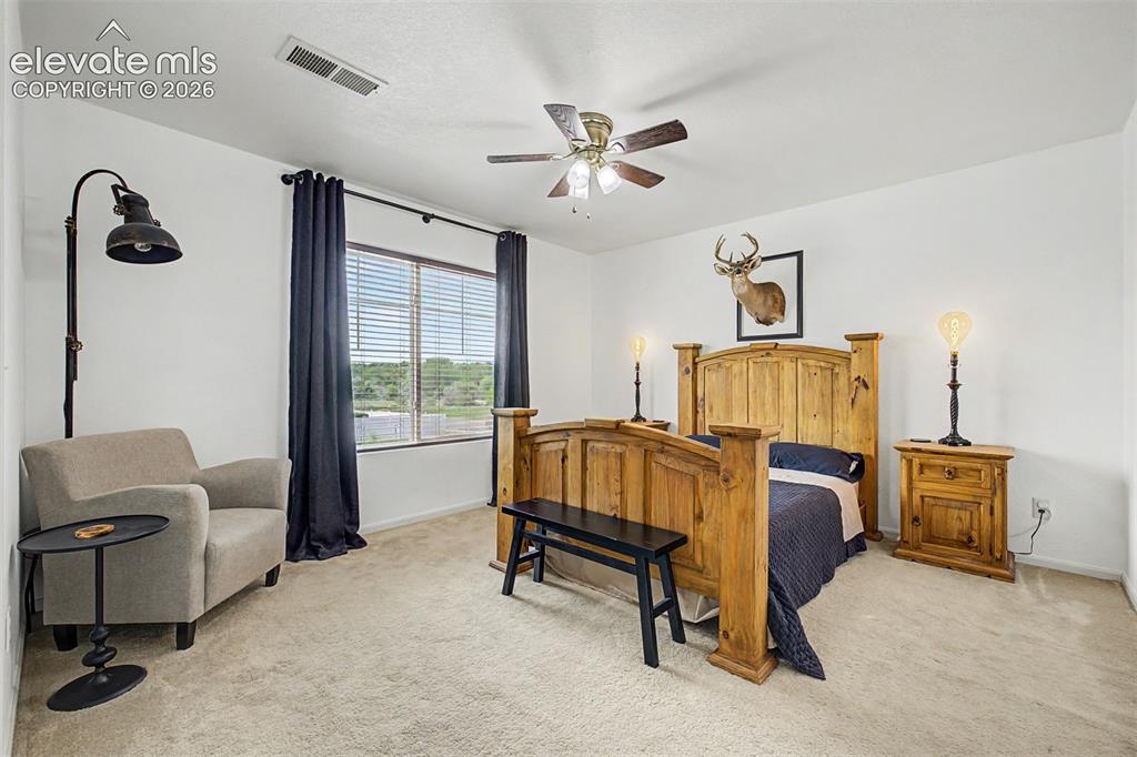 Image 29 of 43: This well-proportioned bedroom offers comfortable square footage, soft carp