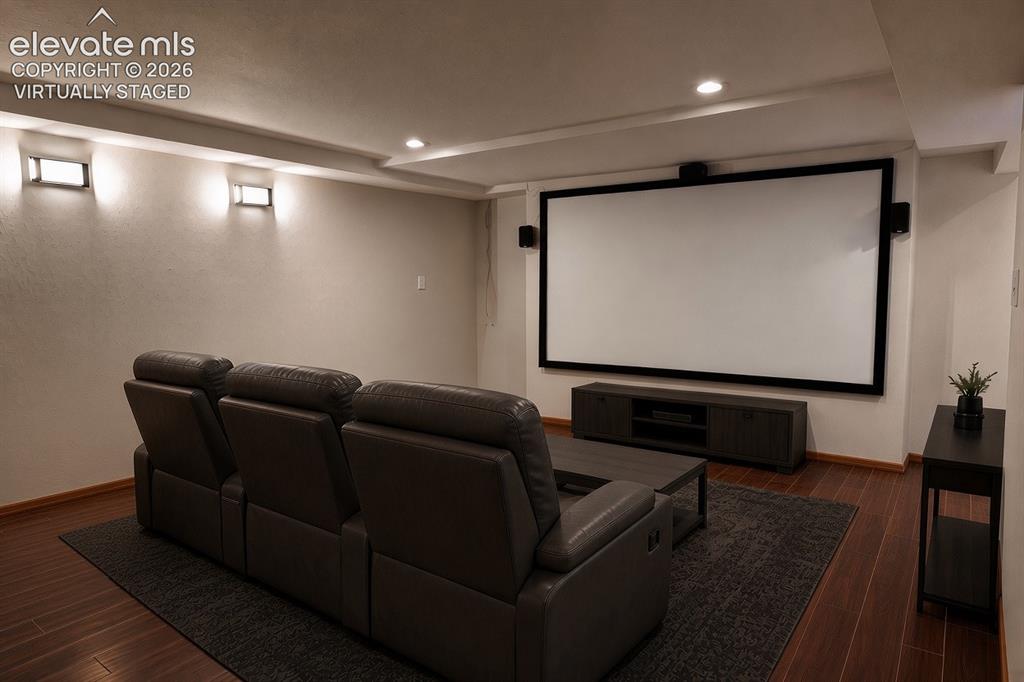 Image 48 of 49: virtually staged cinema/rec room 