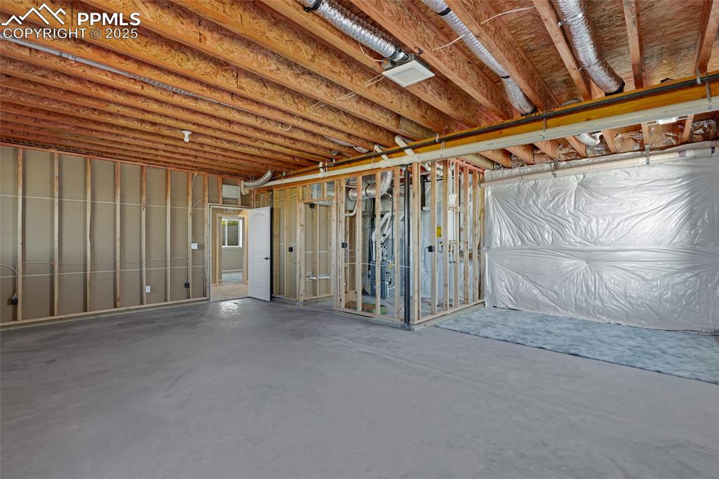 Image 27 of 41: View of unfinished basement