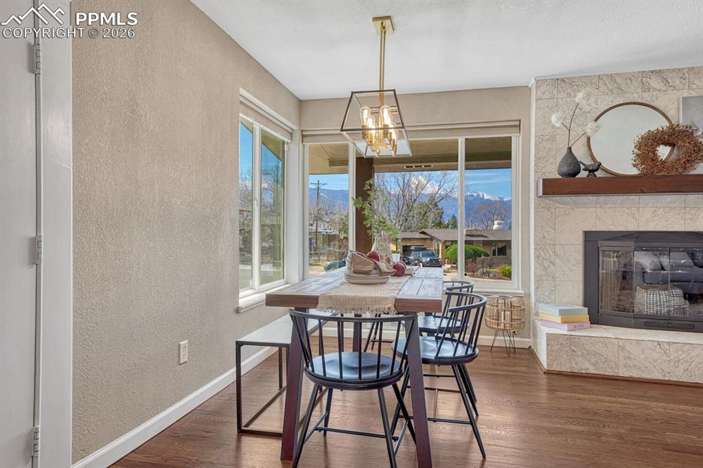 Image 6 of 50: MOUNTAIN VIEWS from the dining room window.