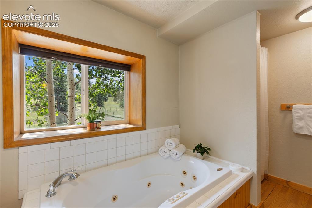 Image 22 of 37: And the bathroom has a big soaking tub...with a view!